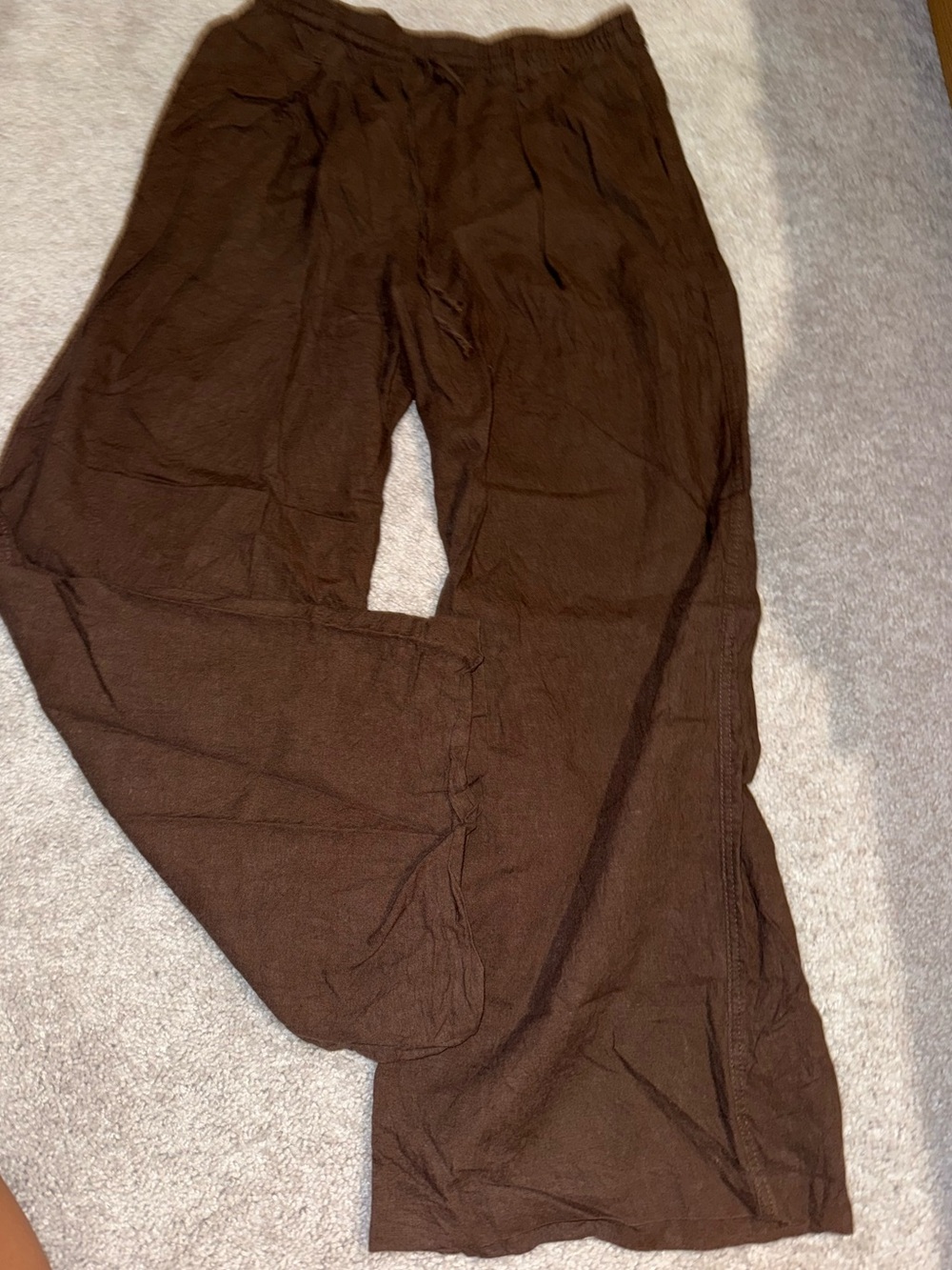 Zara Wide Leg Pants in Dark Brown